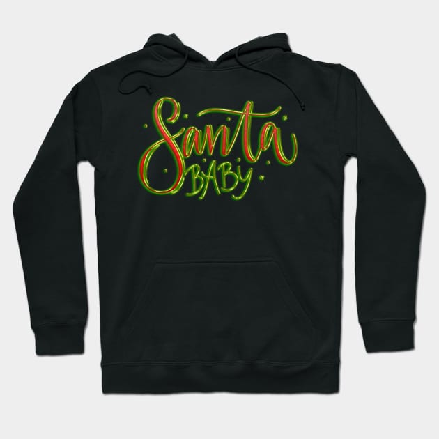 Santa Baby in Red & Green Hoodie by machare